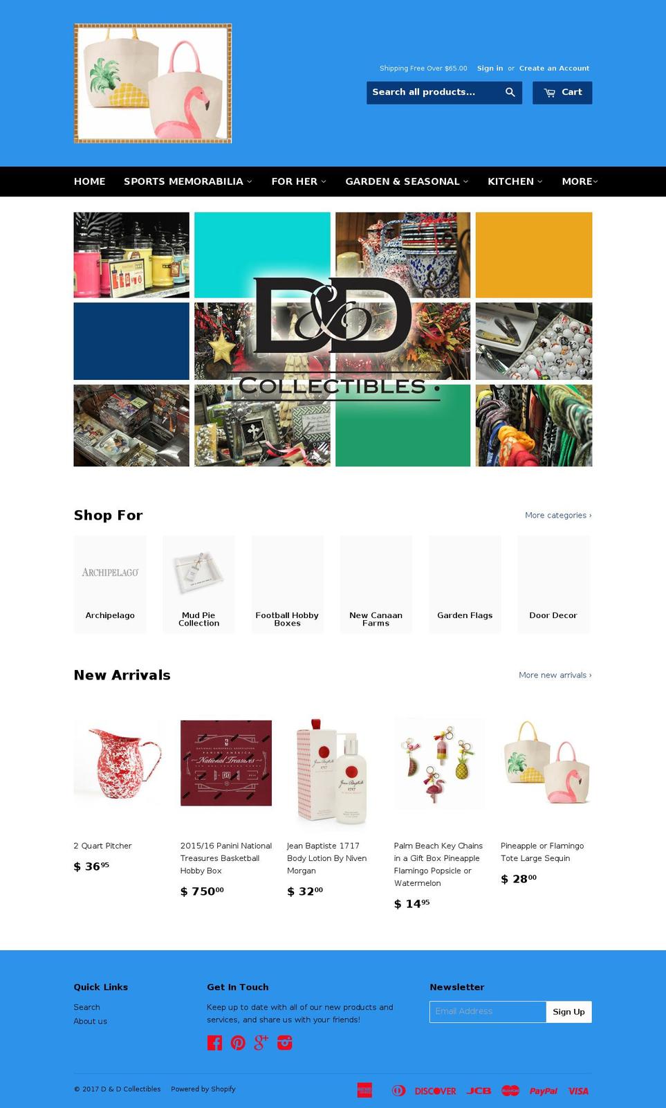 danddcollectibles.com shopify website screenshot