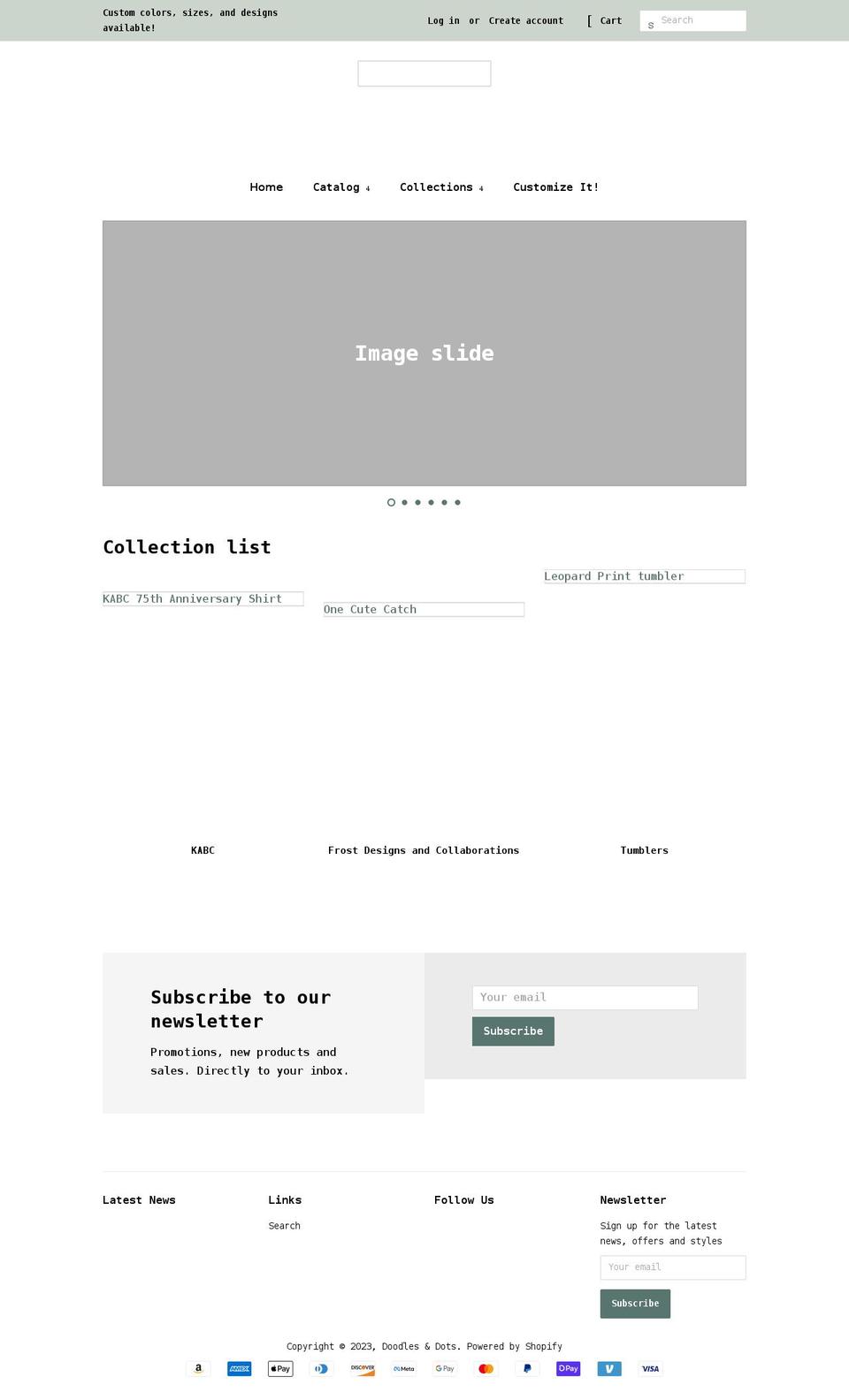 danddcustomdesign.com — Shopify storefront screenshot