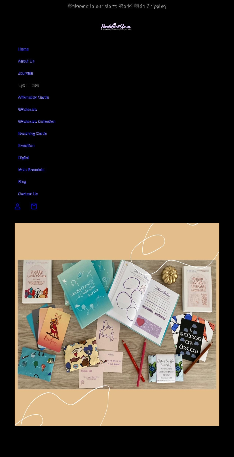 dandelionandcloveryoga.com shopify website screenshot