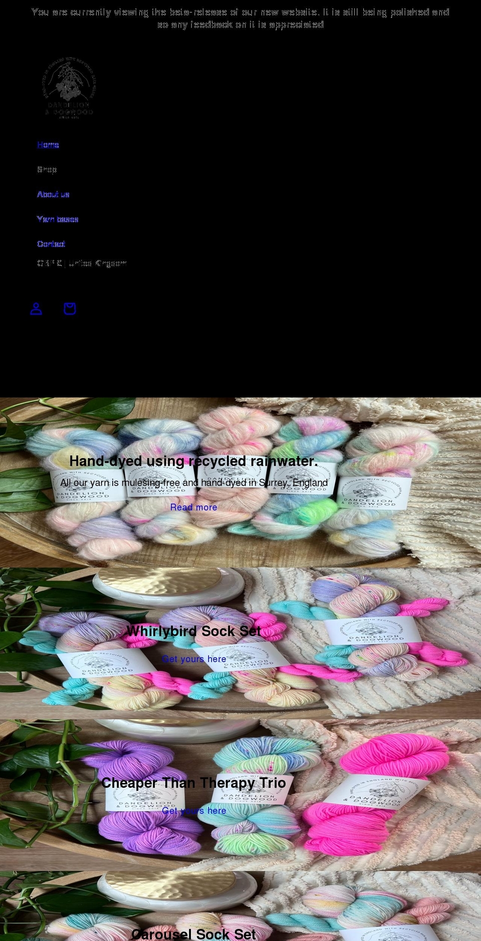 dandelionanddogwood.com — Shopify storefront screenshot