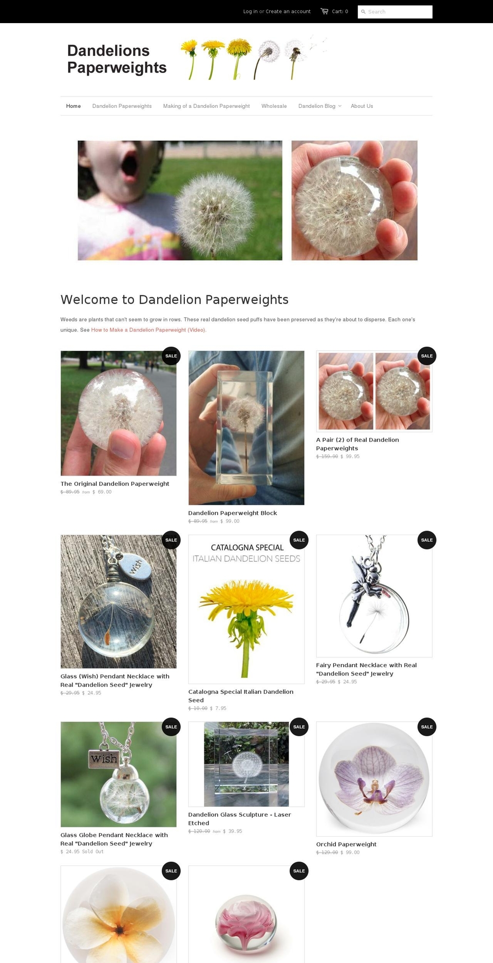 dandelioncollection.com shopify website screenshot