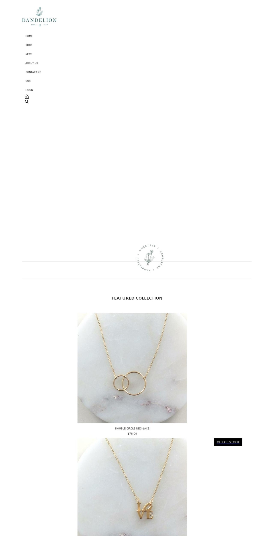Handy Shopify theme site example dandelionjewelry.com