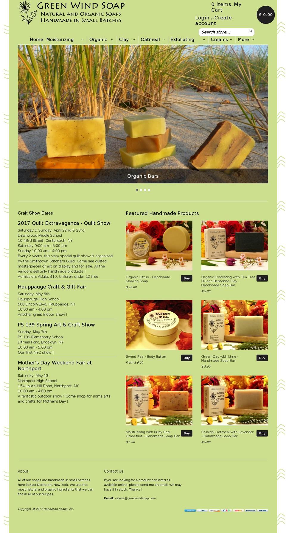 dandelionsoaps.com shopify website screenshot