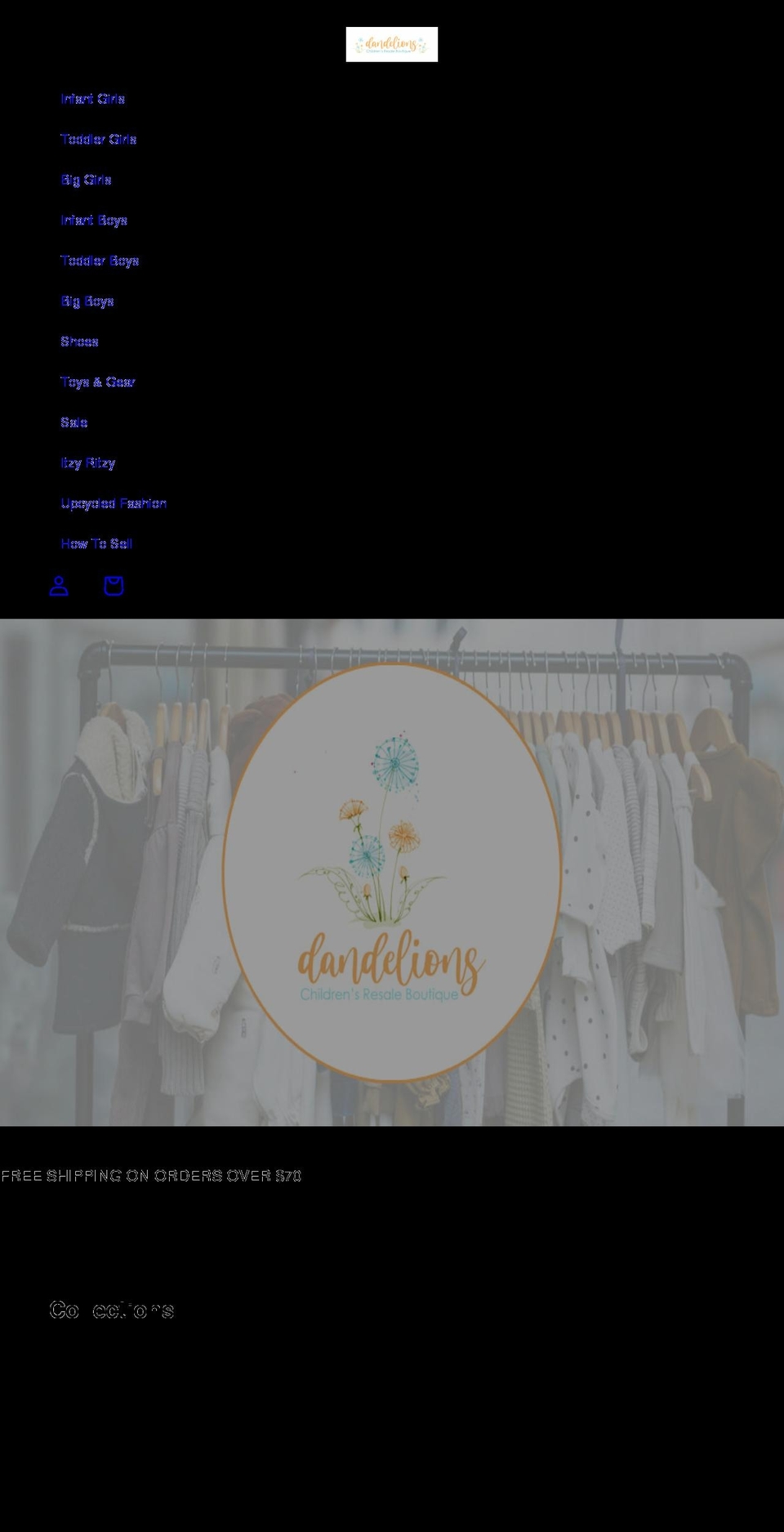 dandelionsresale.com shopify website screenshot