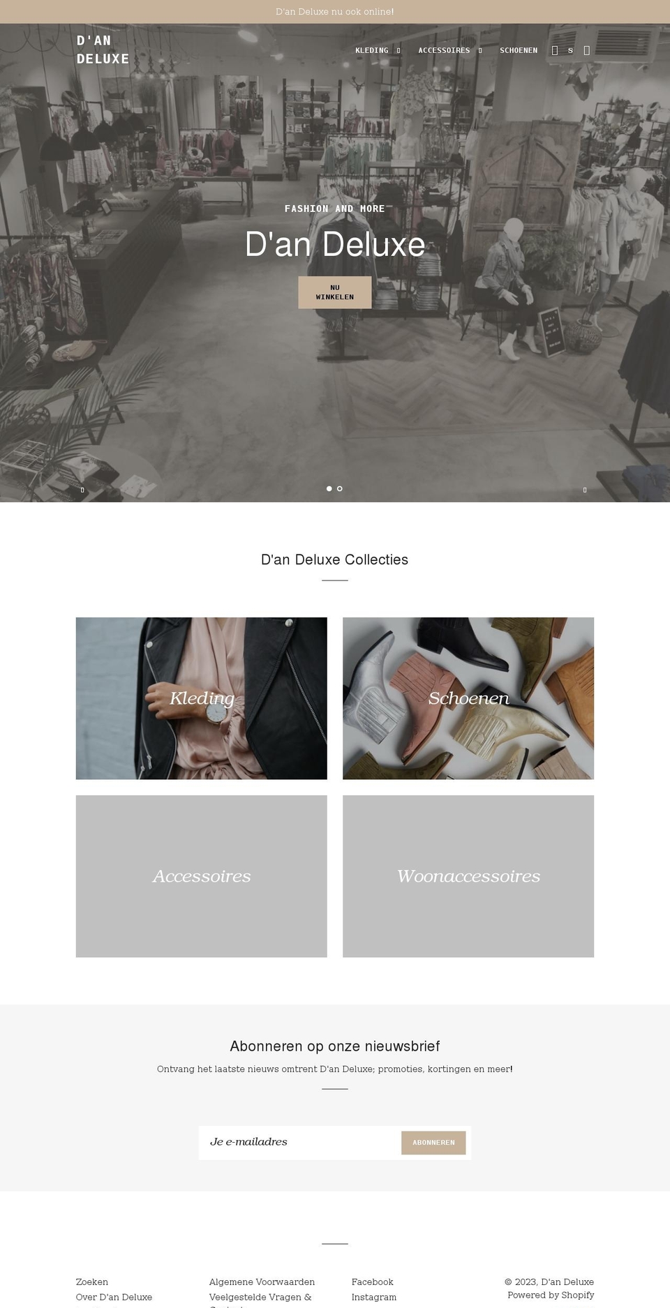 dandeluxe.nl shopify website screenshot