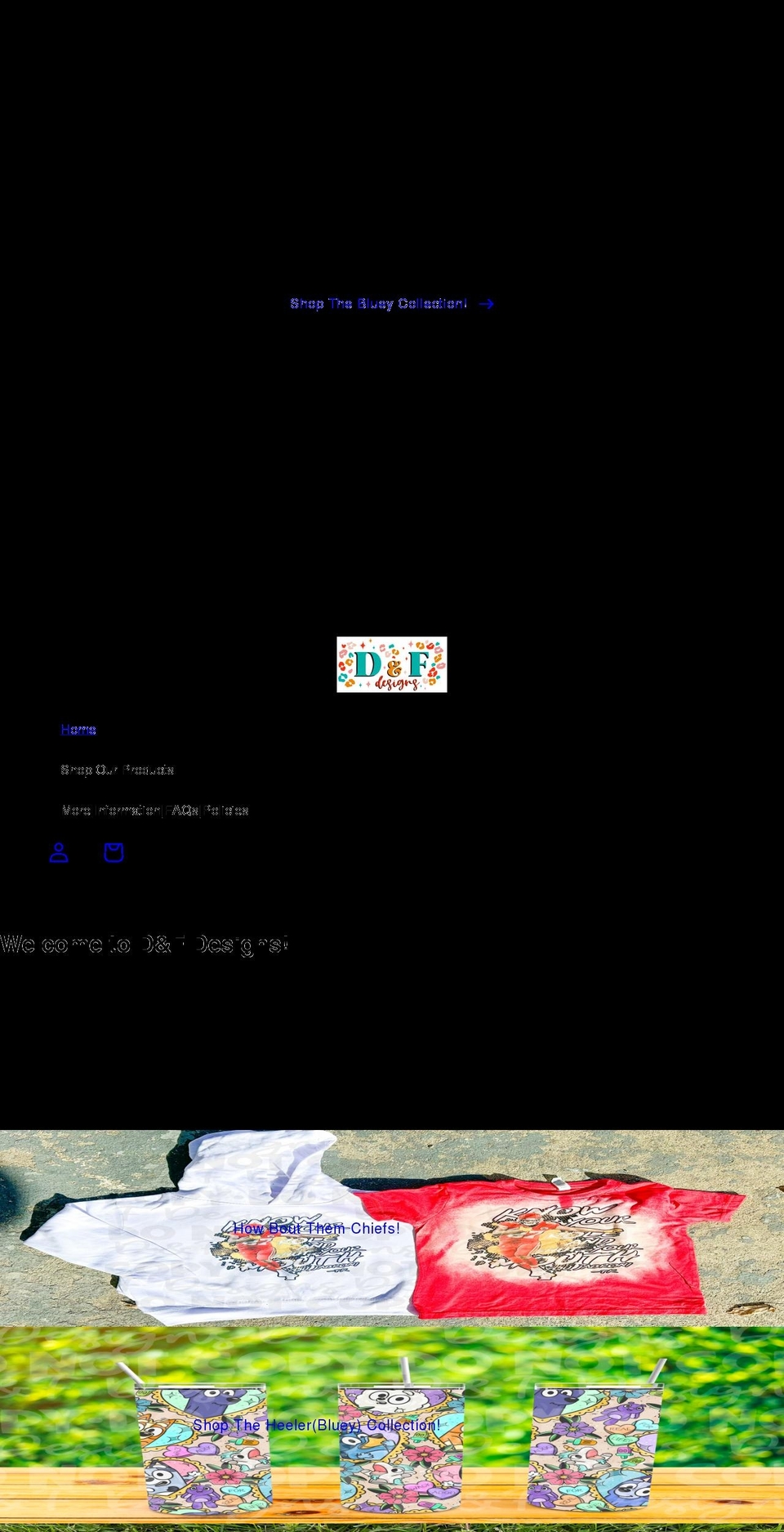 dandfdesigns.com shopify website screenshot