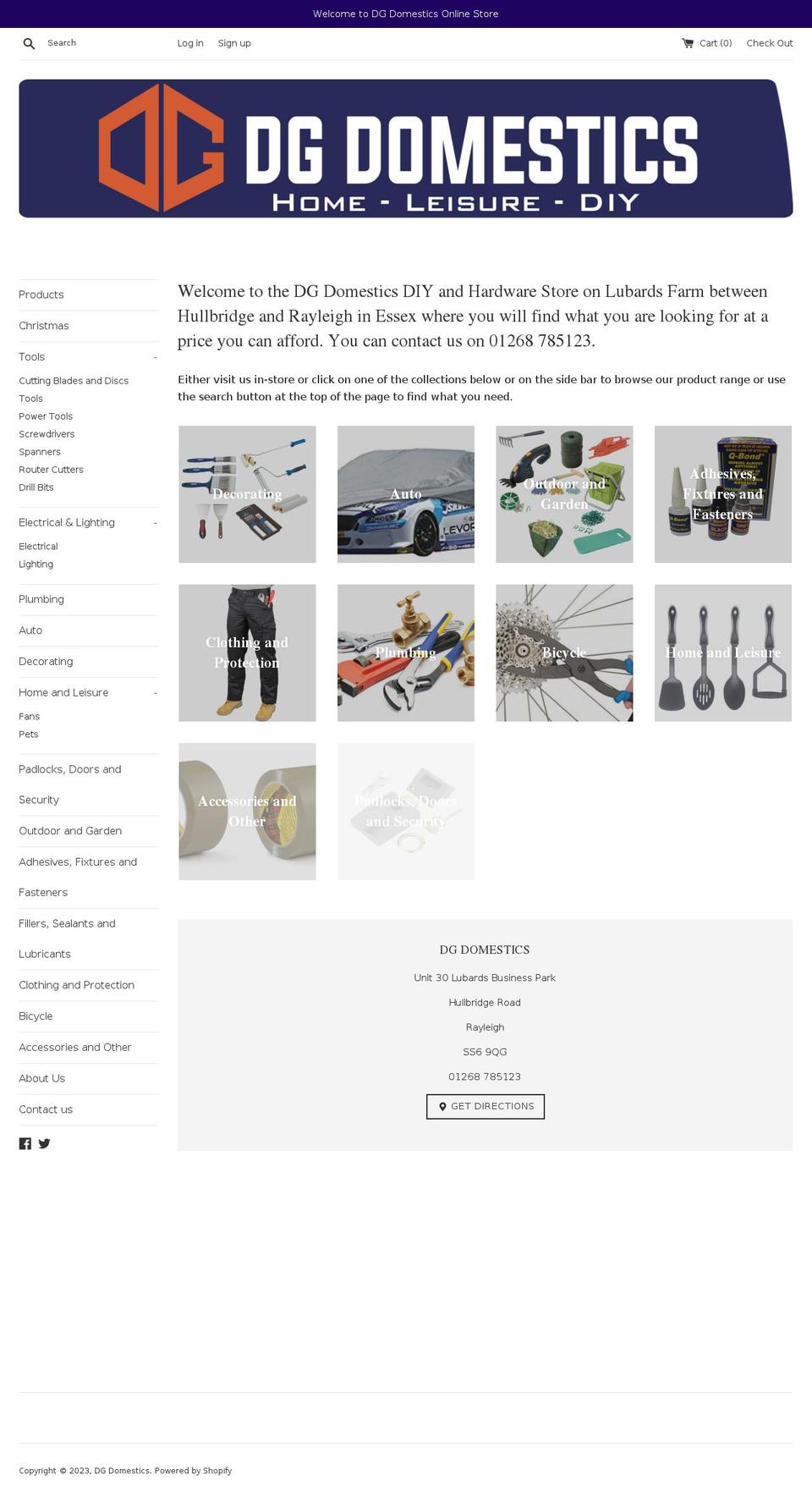 dandgsales.co.uk shopify website screenshot