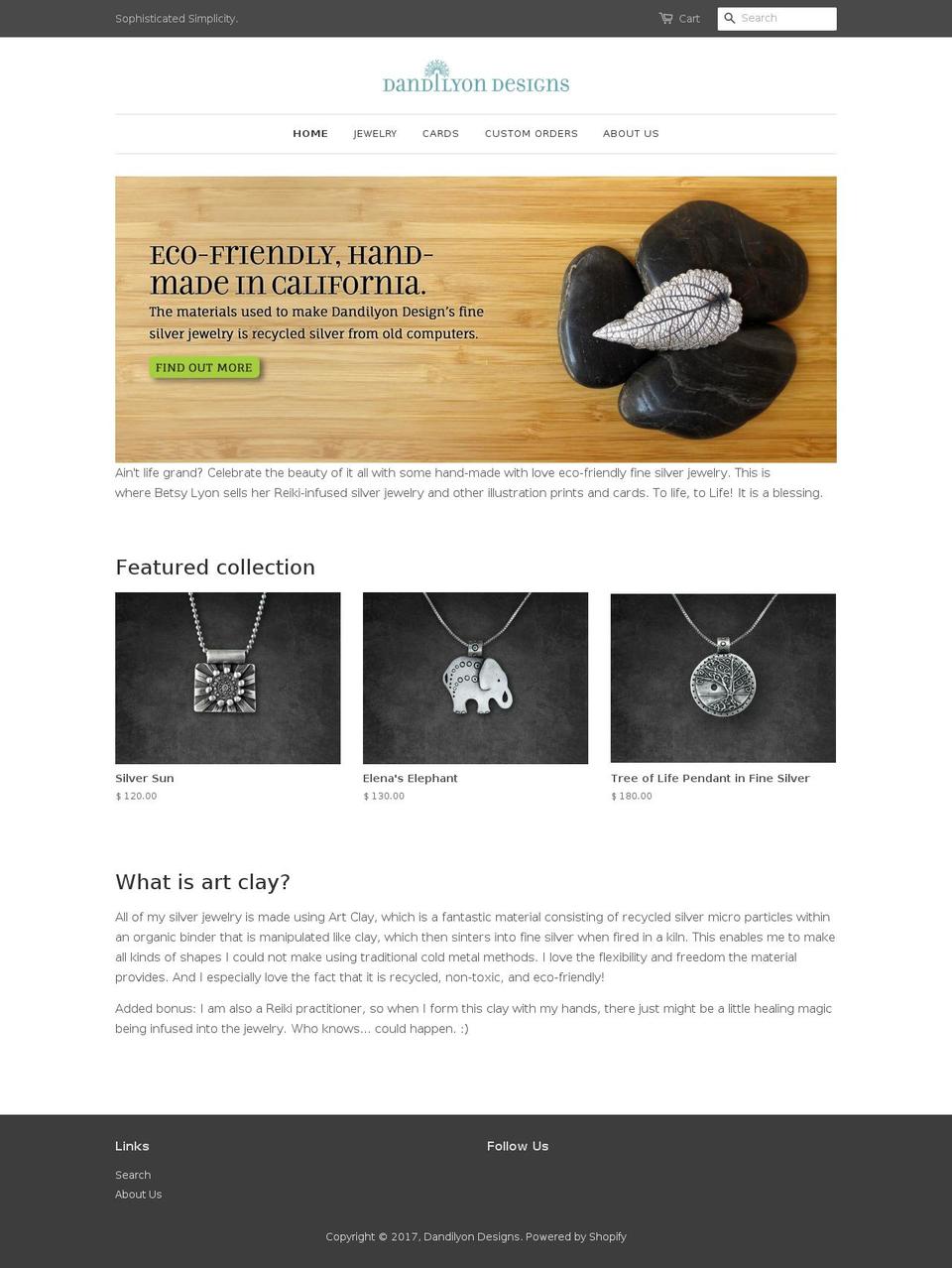 dandilyondesigns.com shopify website screenshot
