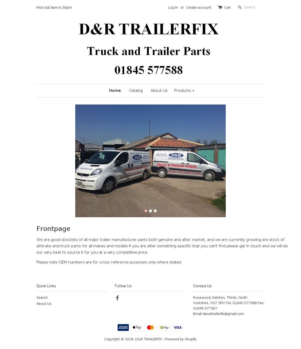 dandrtrailerfix.com — Shopify storefront screenshot