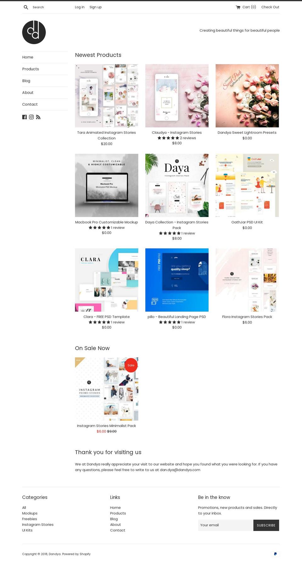 dandya.com — Shopify storefront screenshot