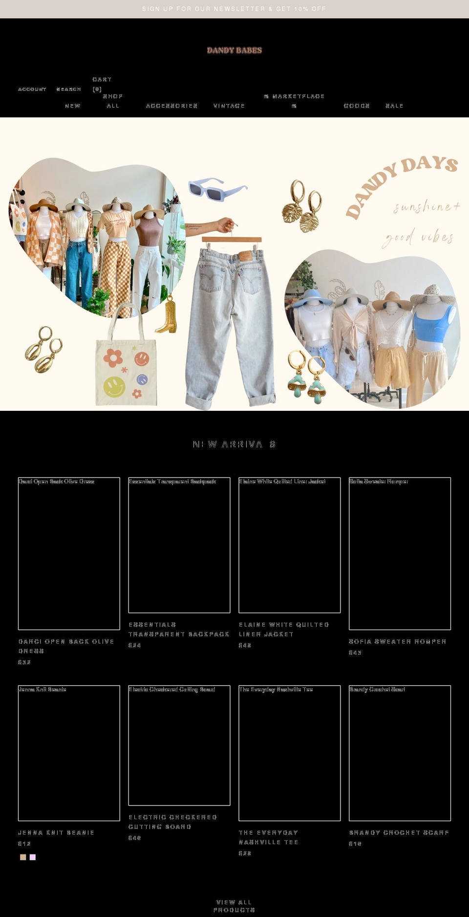 dandybabes.com shopify website screenshot