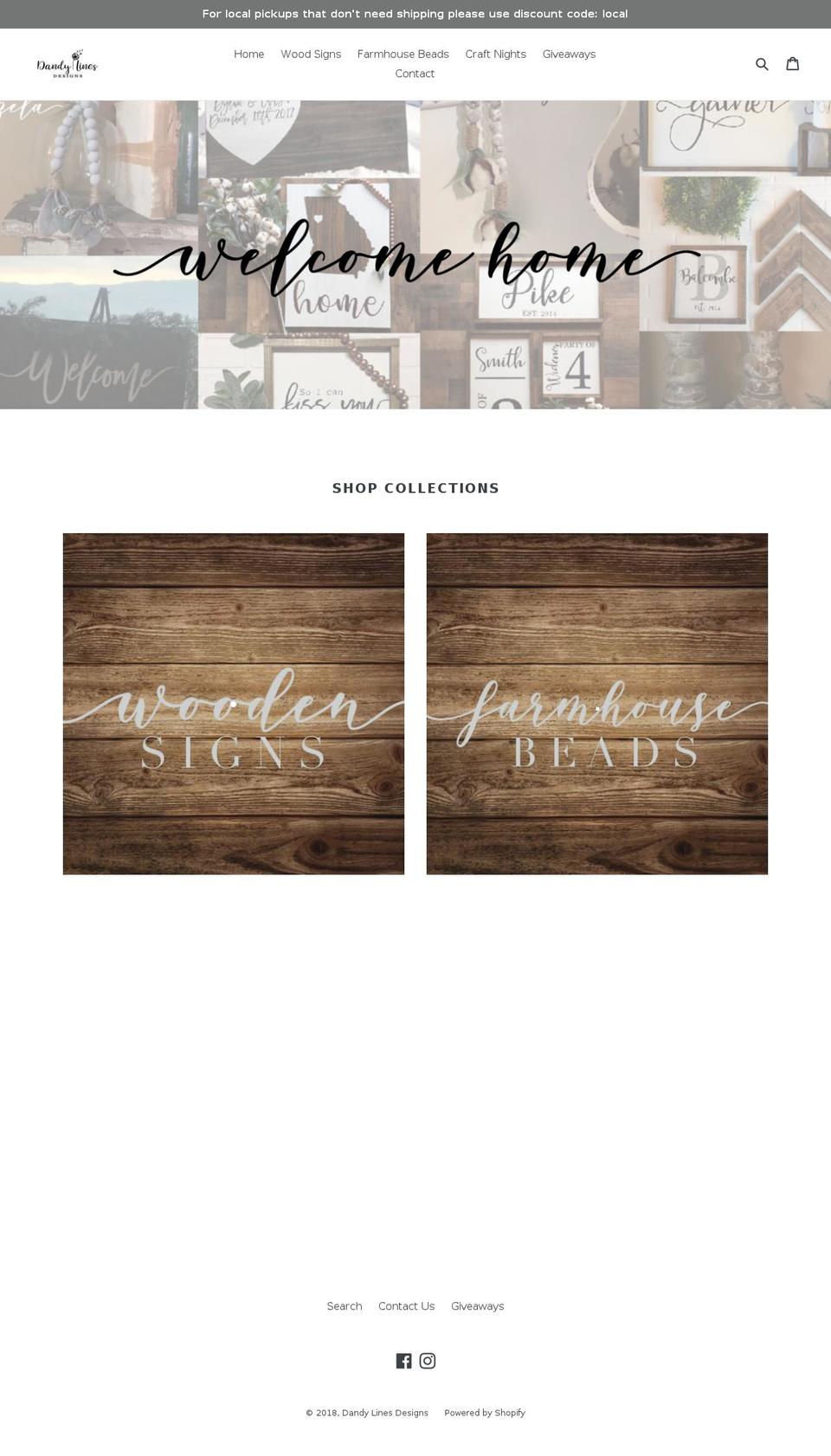 dandylinesdesigns.com shopify website screenshot