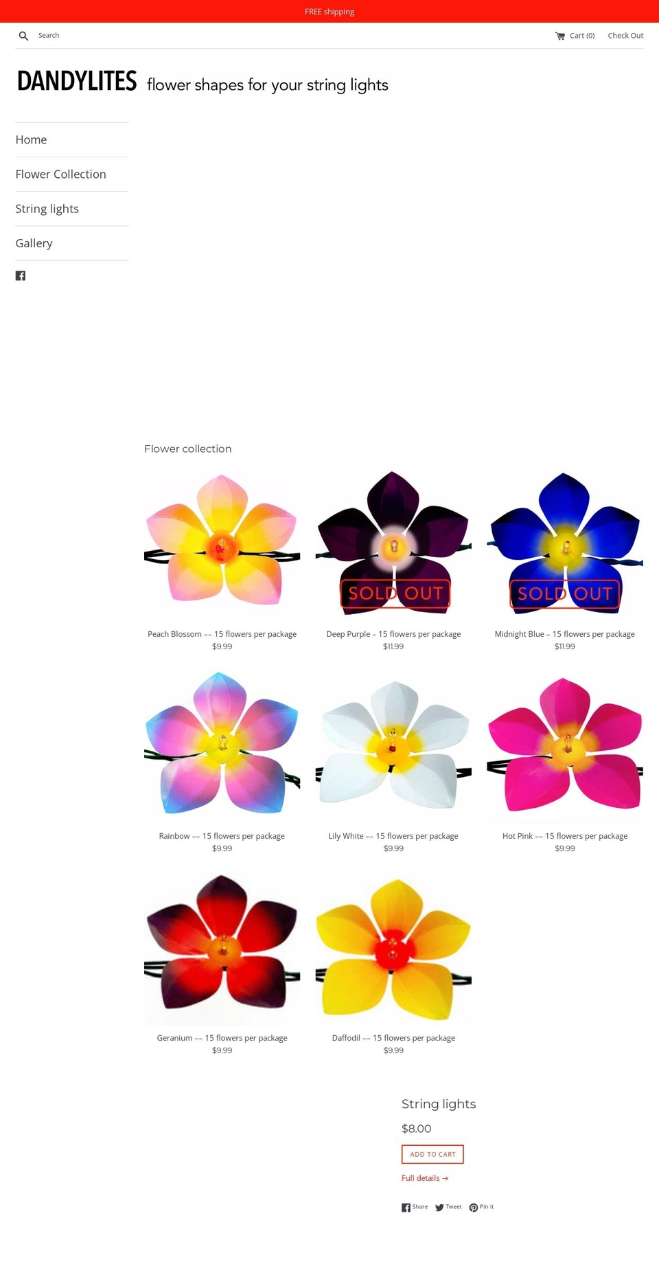 dandylites.com — Shopify storefront screenshot
