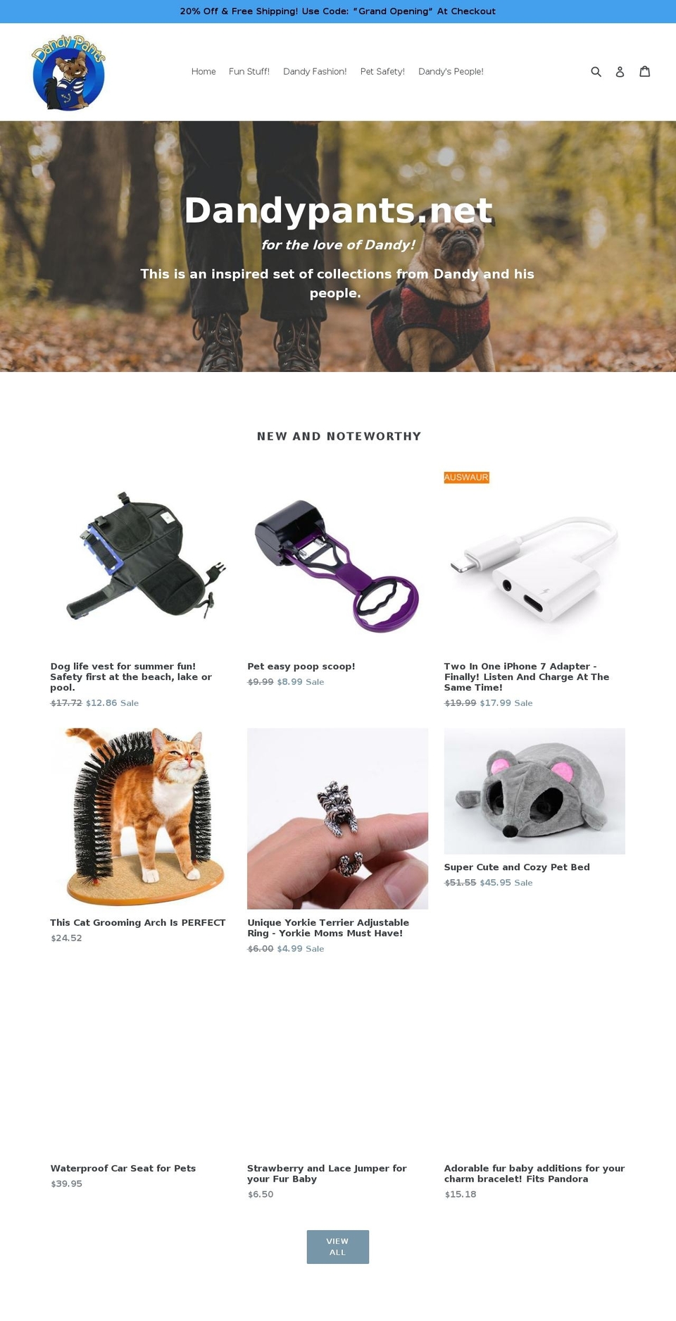 dandypants.net shopify website screenshot