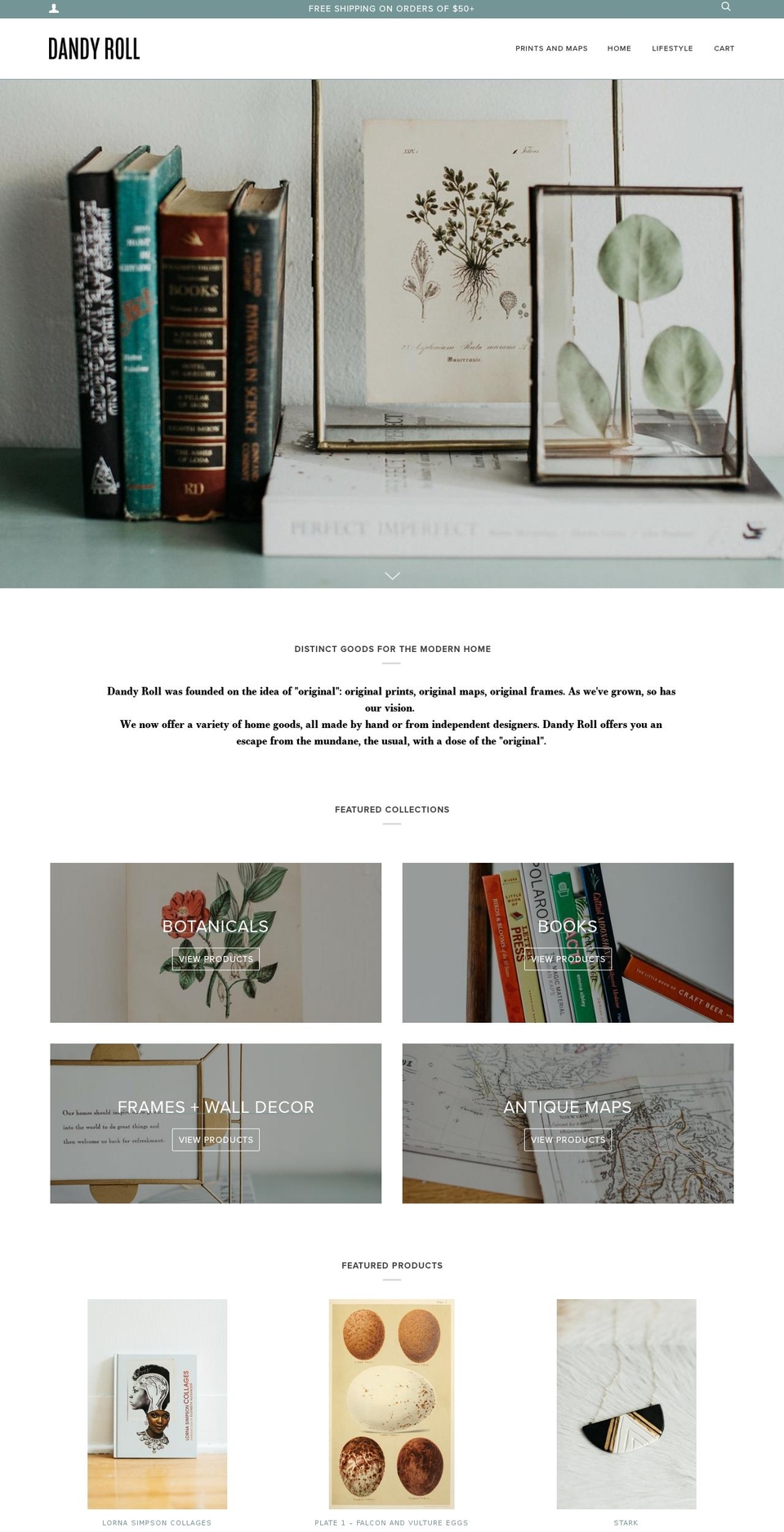 dandyrollprints.com shopify website screenshot