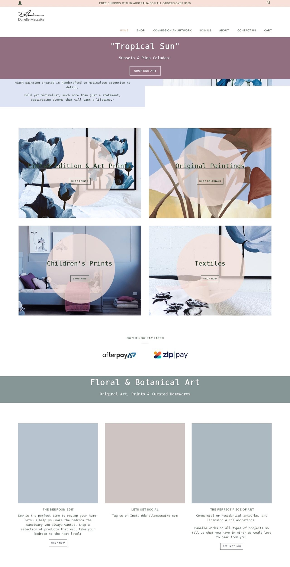 danellemessaike.com — Shopify storefront screenshot