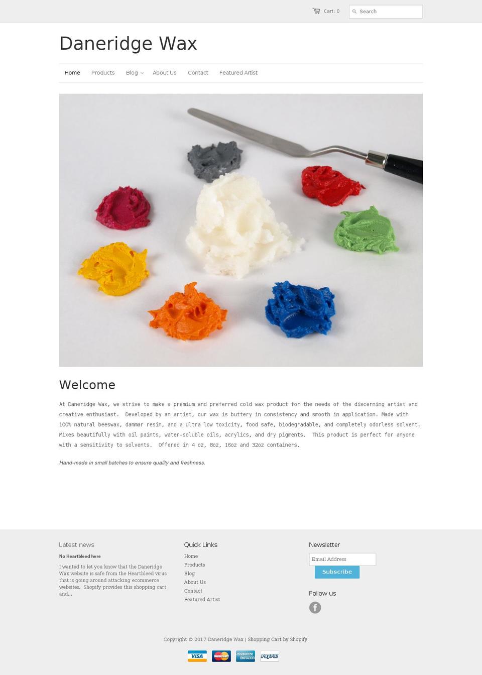 daneridgewax.com shopify website screenshot