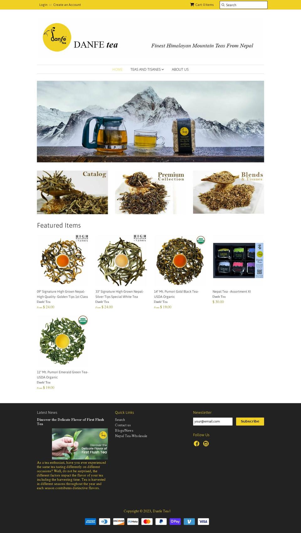 danfetea.com shopify website screenshot