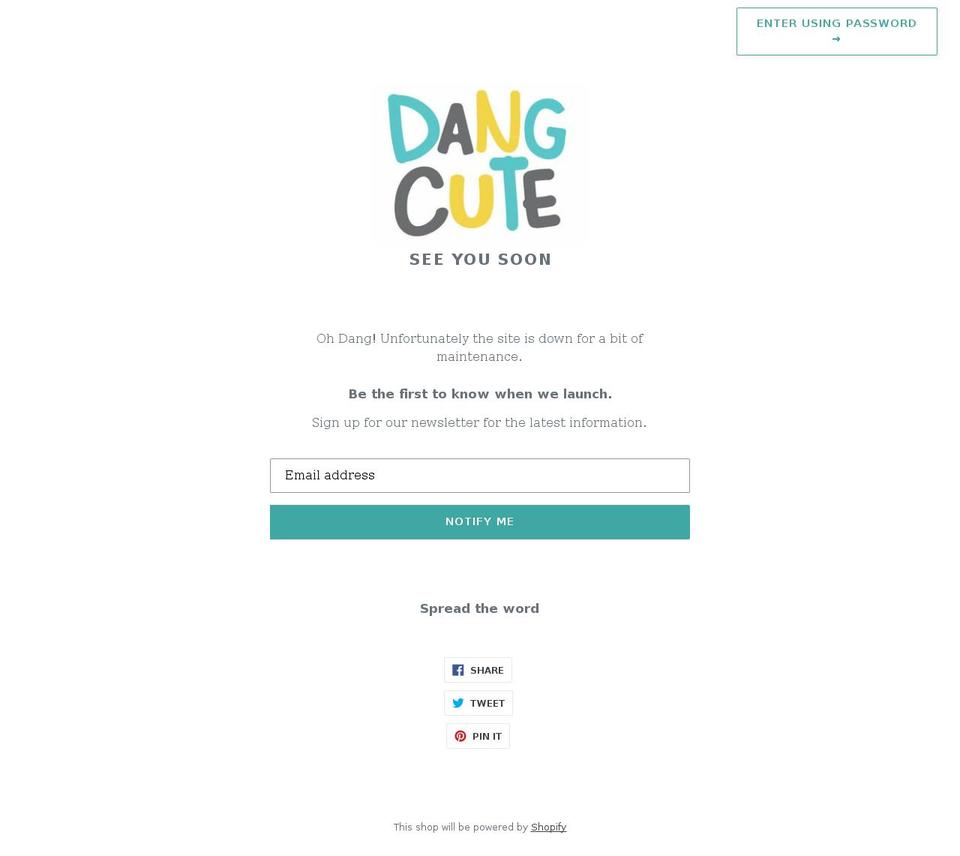 dangcute.com shopify website screenshot