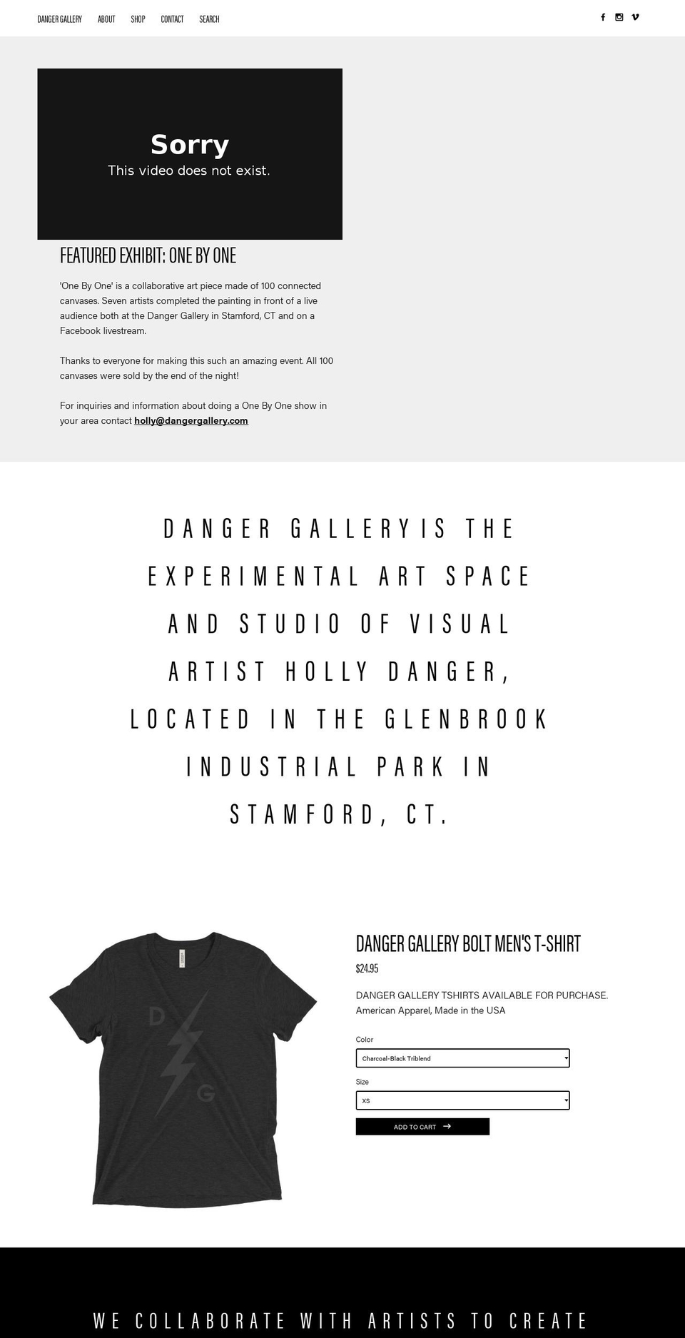 dangergallery.com — Shopify storefront screenshot