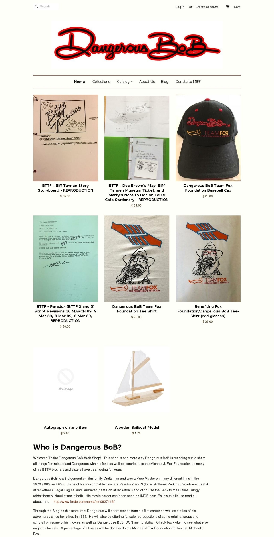 dangerousbob.net shopify website screenshot