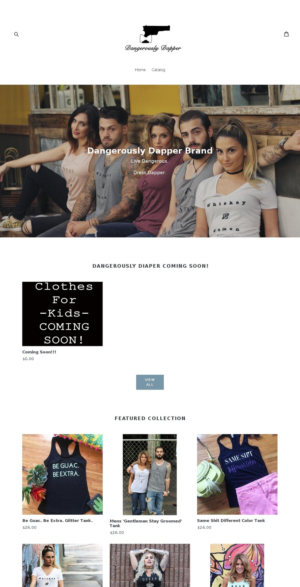 dangerouslydapperbrand.com — Shopify storefront screenshot