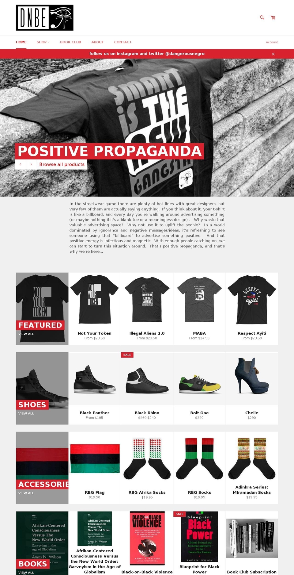 dangerousnegro.com shopify website screenshot