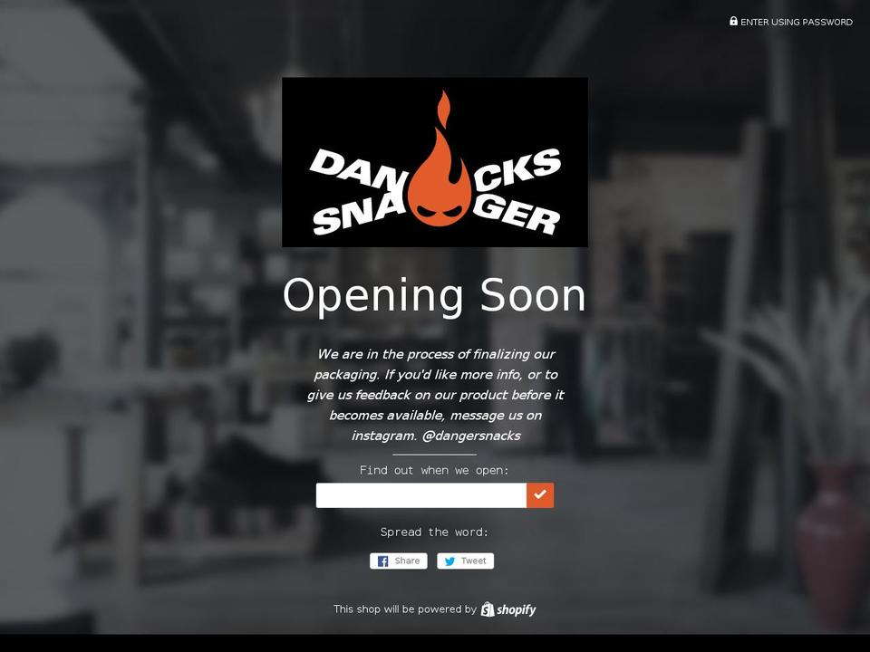 dangersnacks.com shopify website screenshot