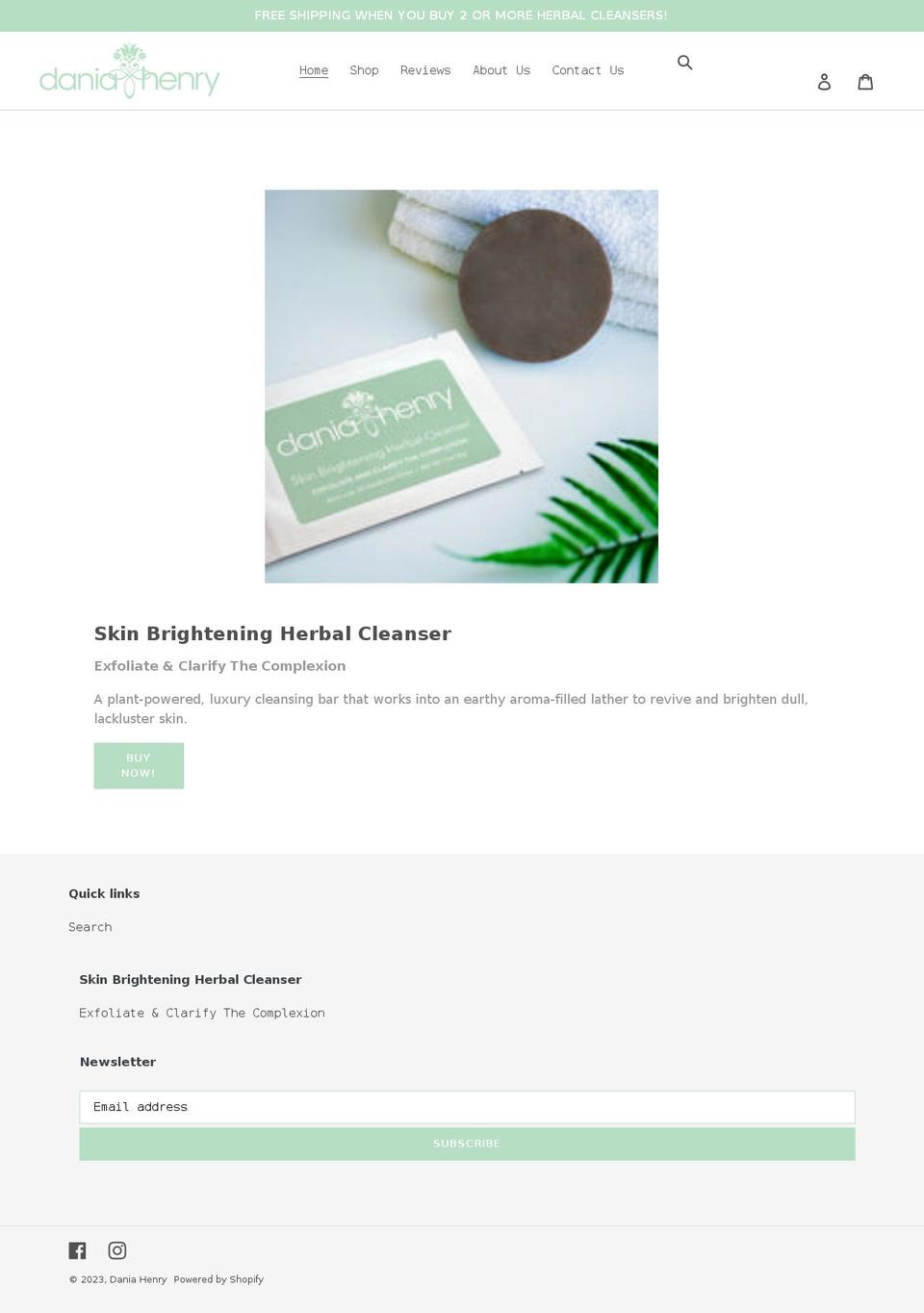 daniahenry.com shopify website screenshot