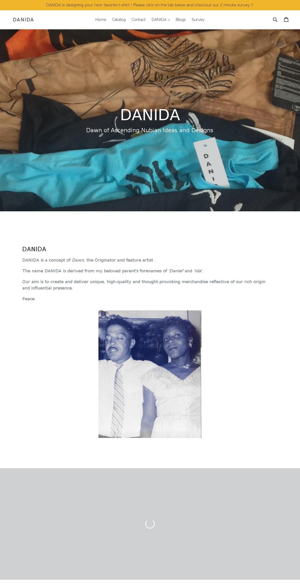 danidadawn.com — Shopify storefront screenshot