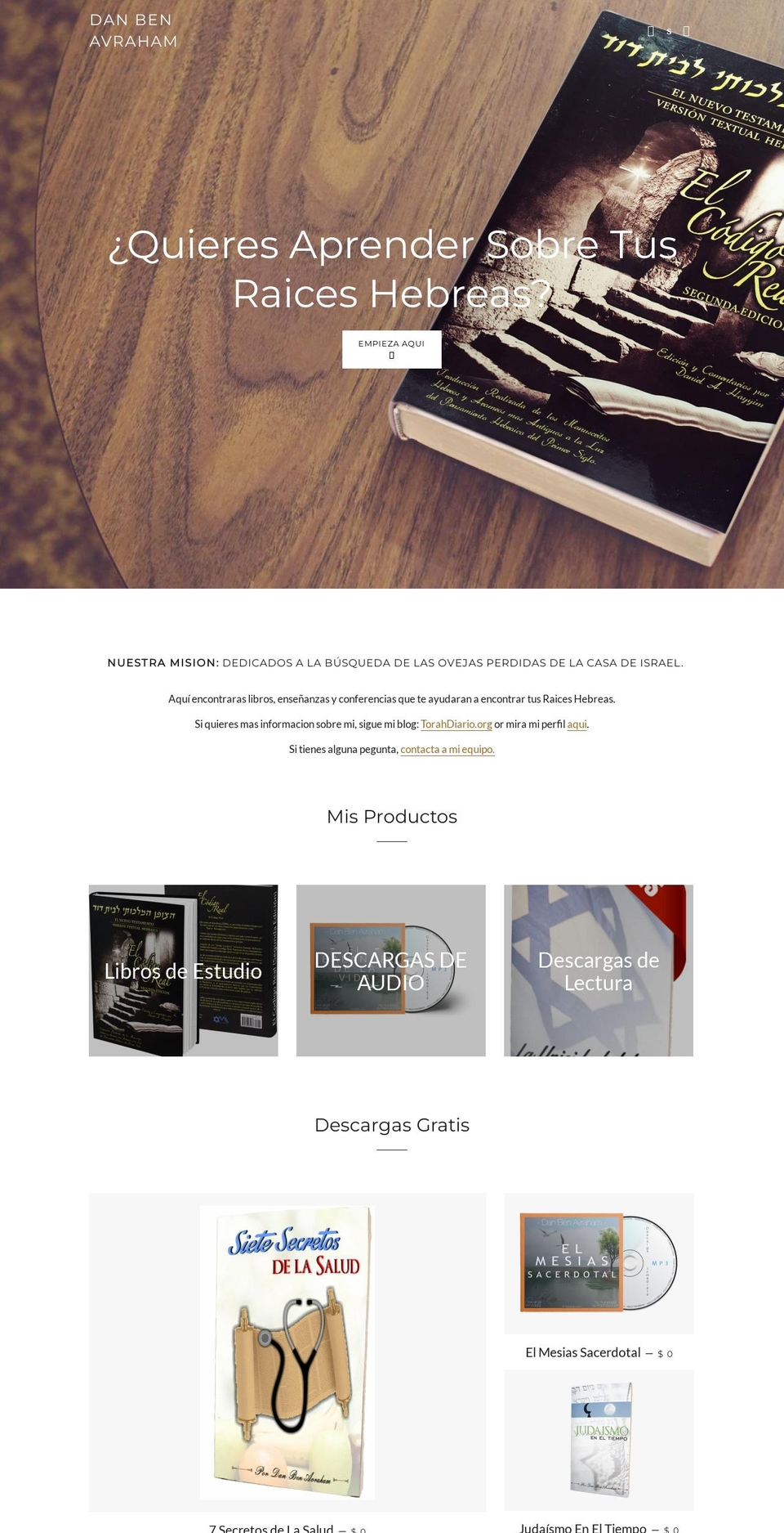 daniel-hayyim.myshopify.com shopify website screenshot