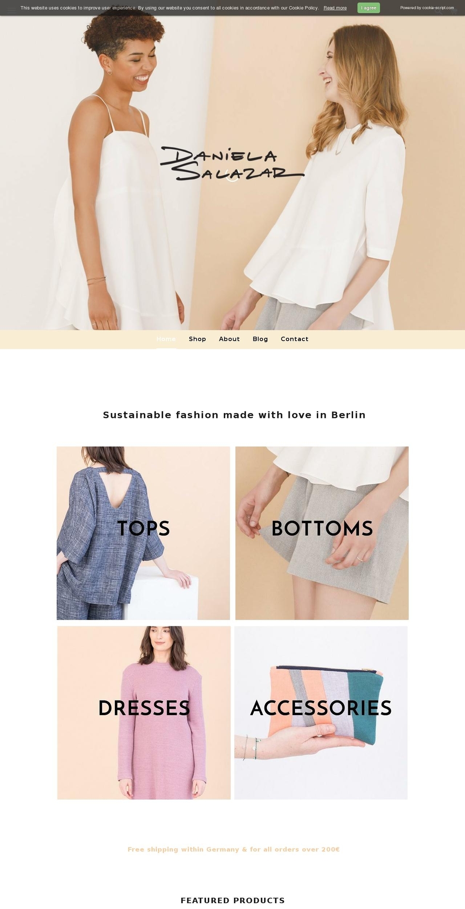 daniela-salazar.com shopify website screenshot