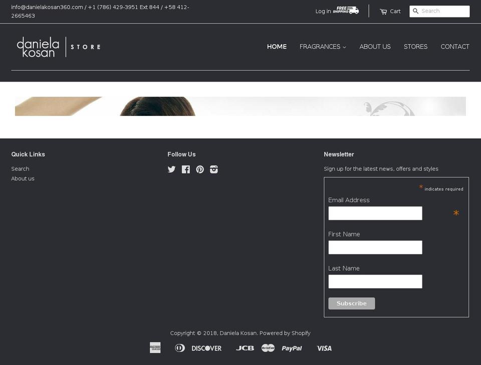 danielakosan360.com shopify website screenshot