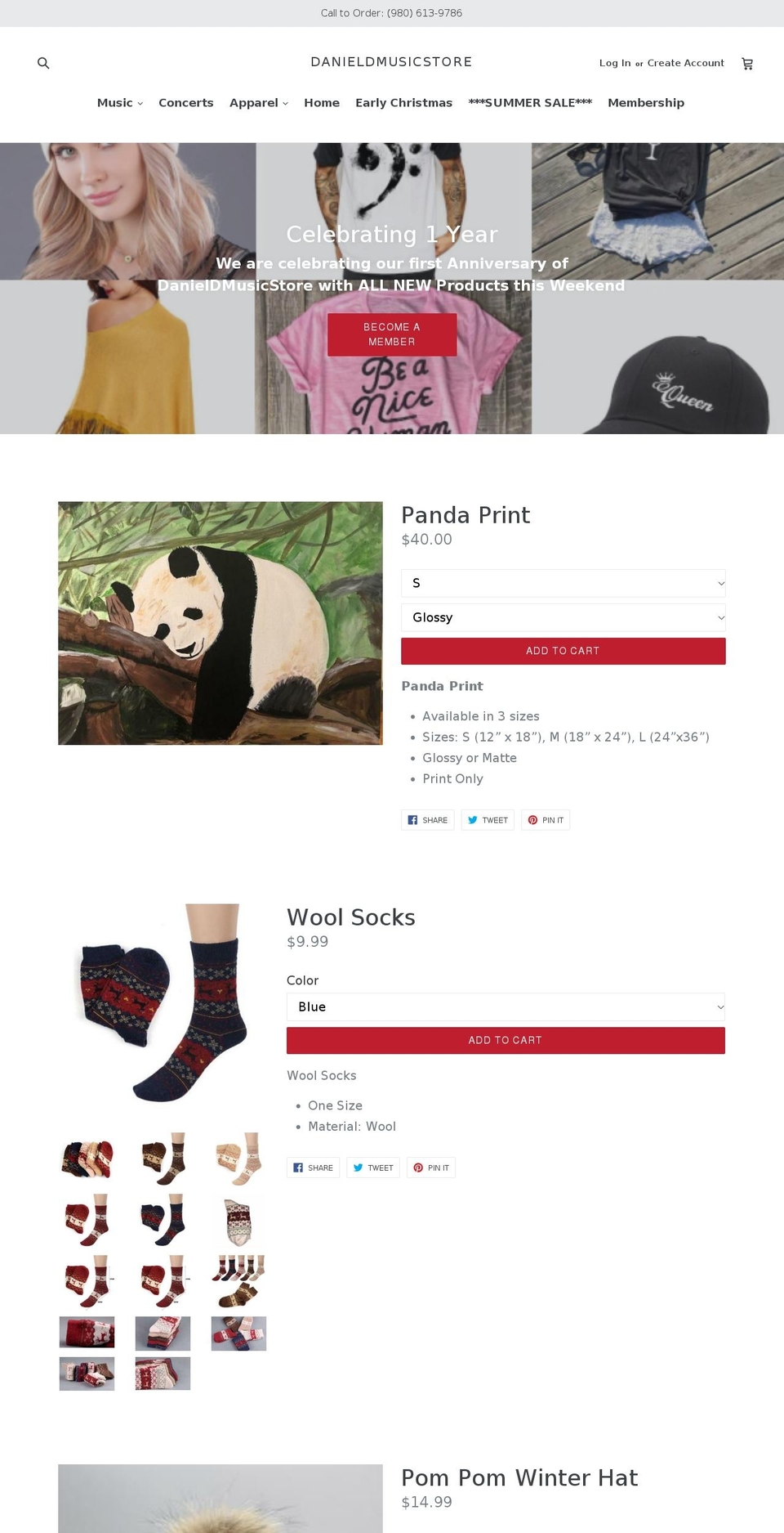 danieldmusicstore.com — Shopify storefront screenshot