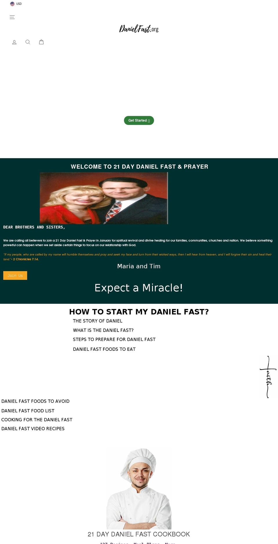 Daniel Shopify theme site example danielfast.org