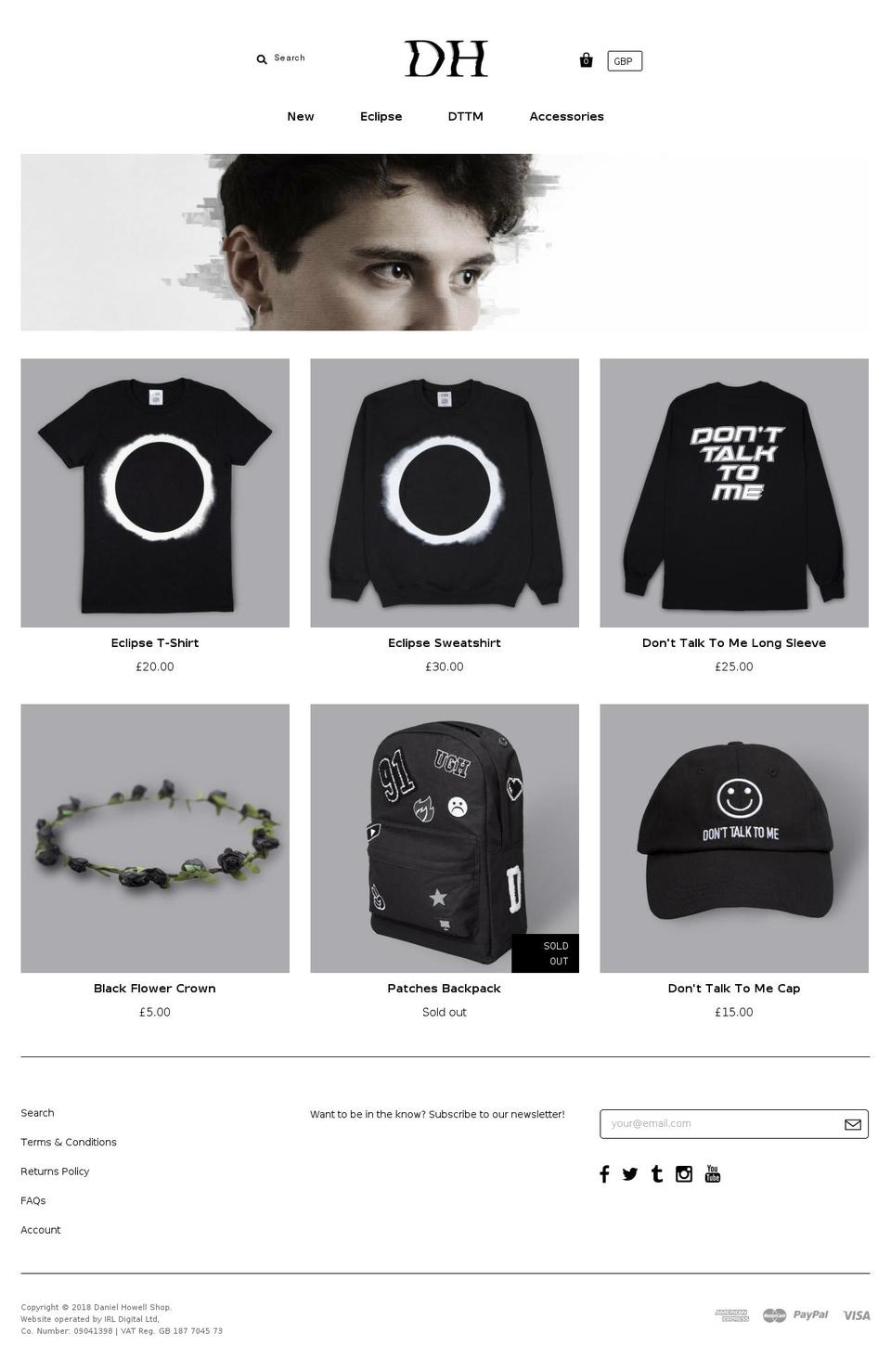 danielhowell.com — Shopify storefront screenshot