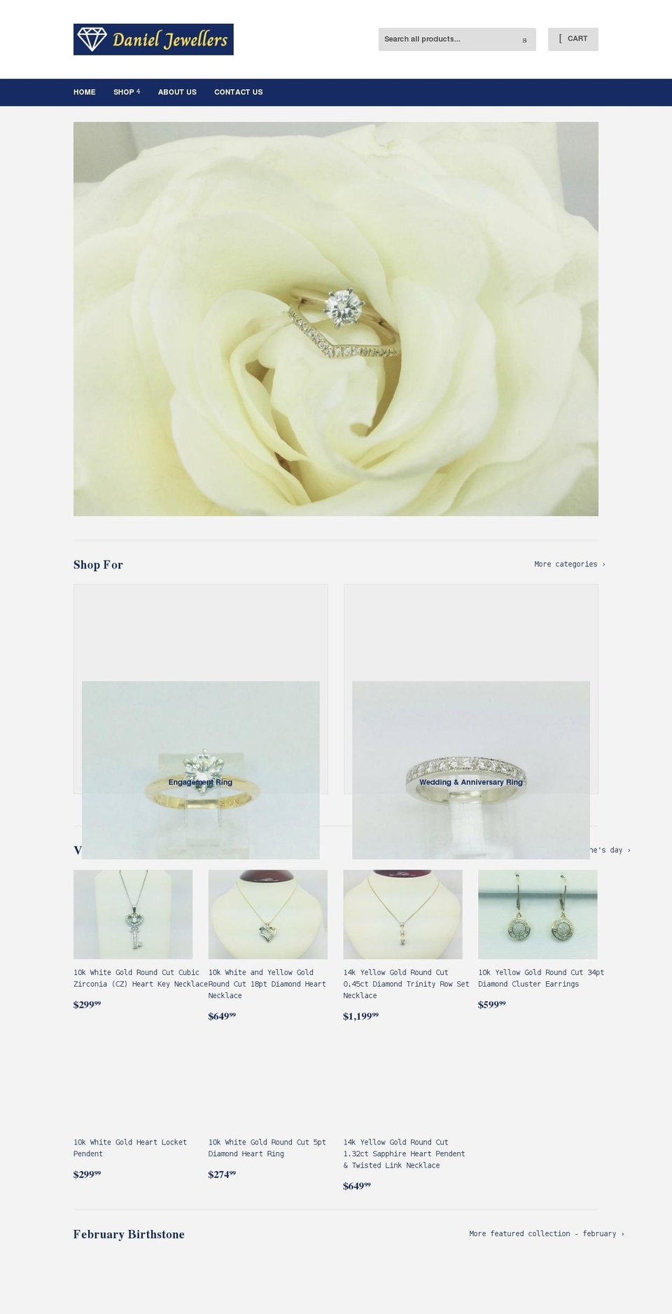 danieljewellers.com shopify website screenshot