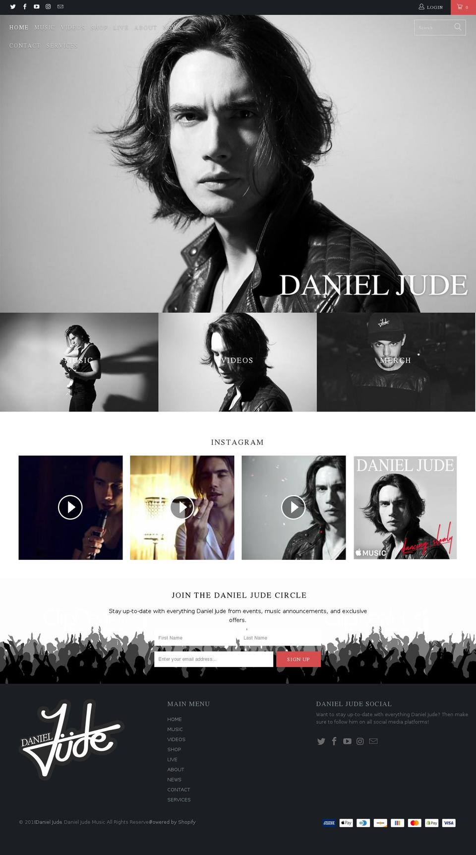 danieljudemusic.com — Shopify storefront screenshot