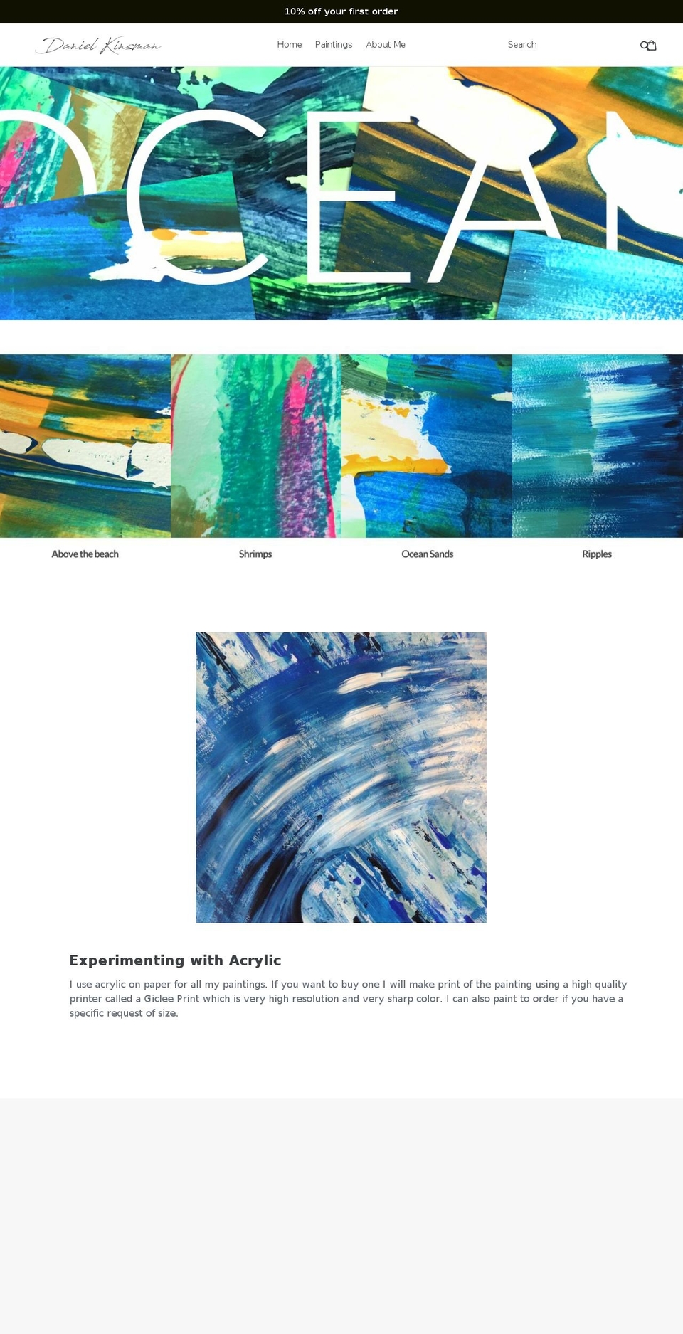 danielkinsman.com — Shopify storefront screenshot