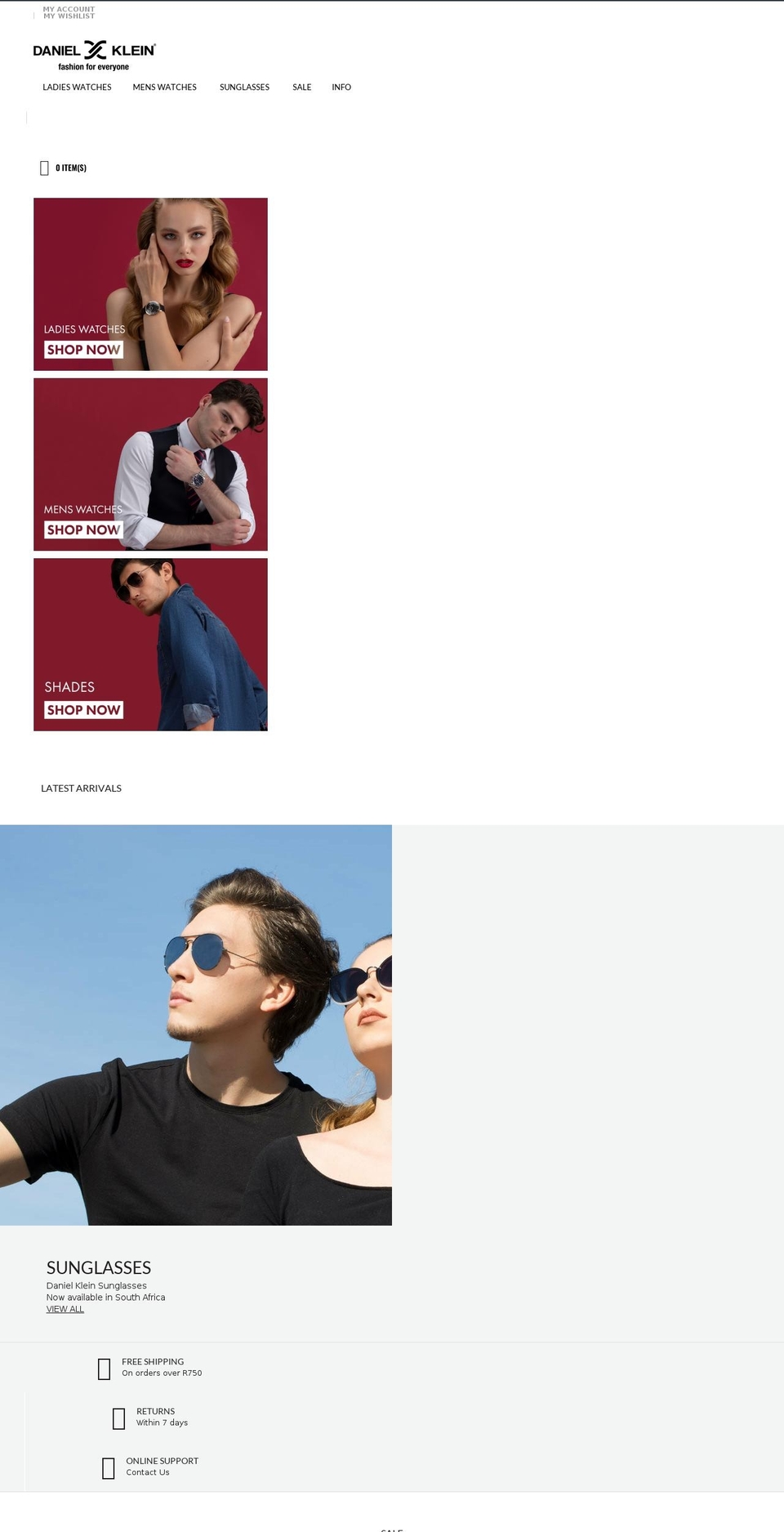 install-me-yourstore-v3-0-7 Shopify theme site example danielkleinwatches.co.za