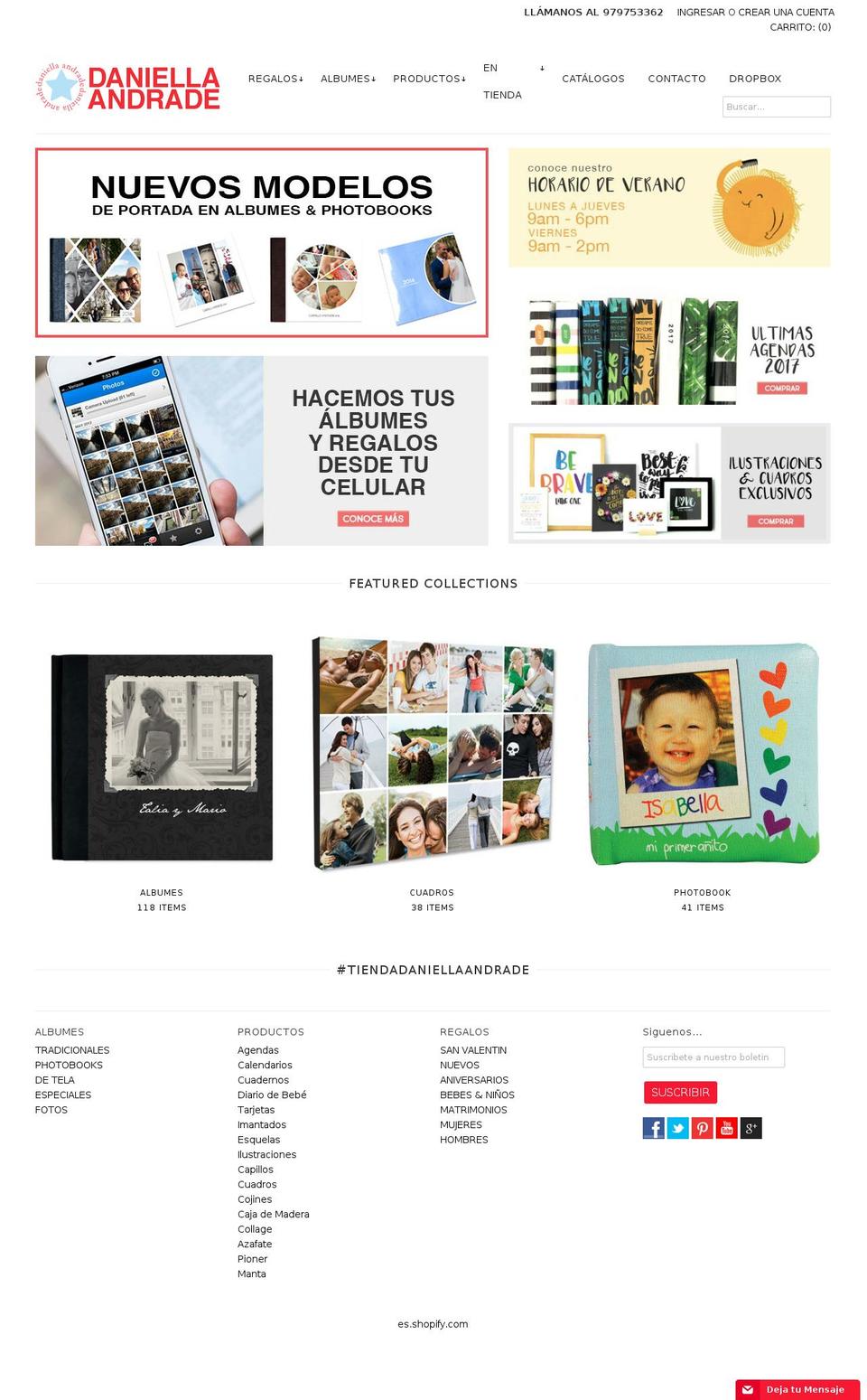 daniellaandrade.com shopify website screenshot