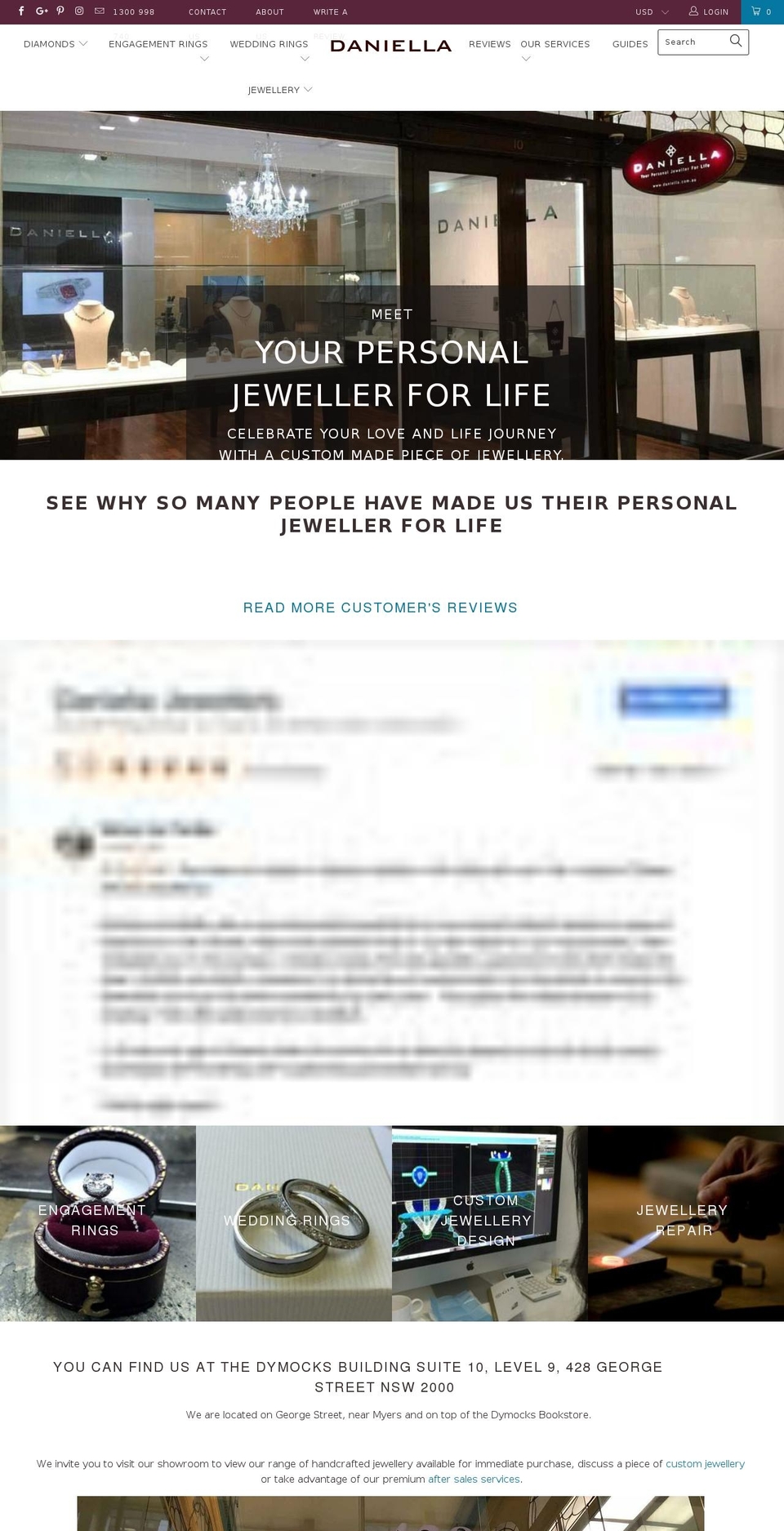 daniellajewellers.com.au shopify website screenshot