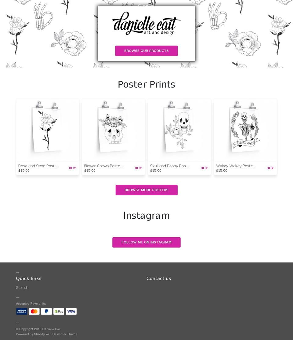 daniellecait.com — Shopify storefront screenshot