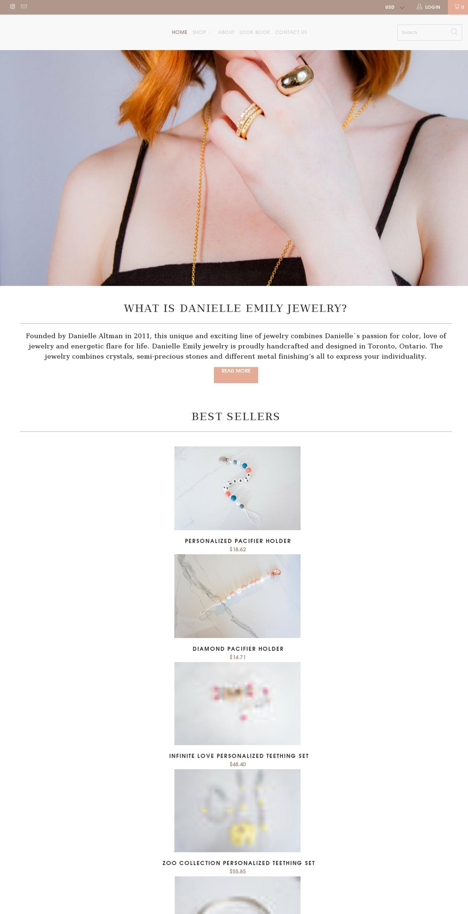 danielleemily.com shopify website screenshot