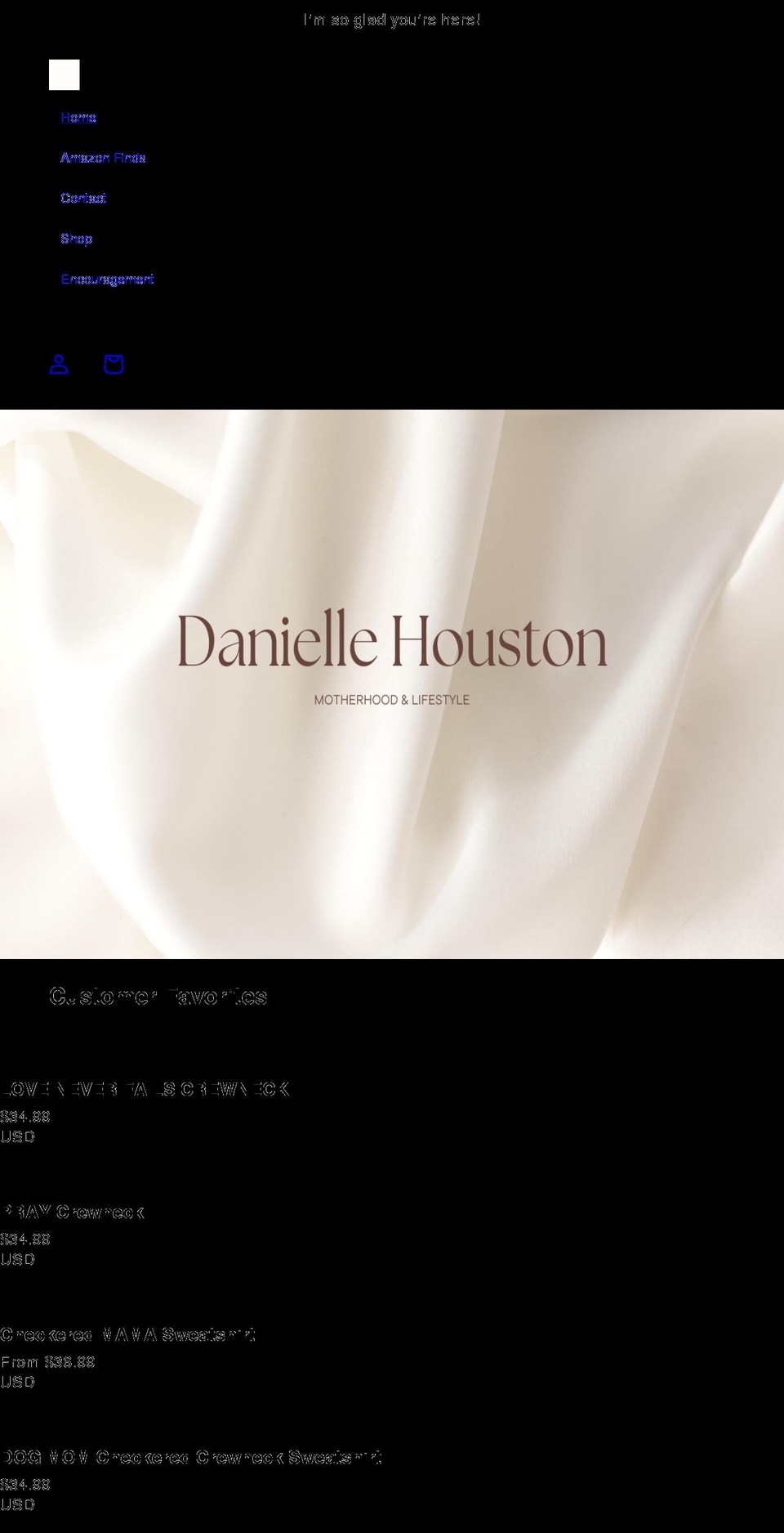 daniellehouston.com shopify website screenshot