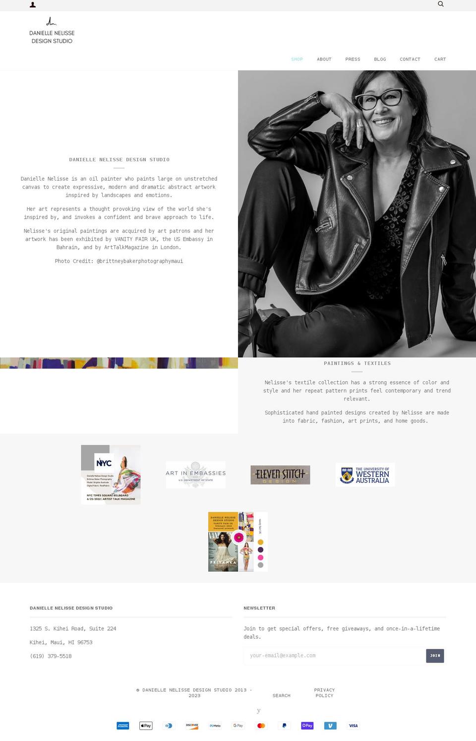 daniellenelisse.com shopify website screenshot