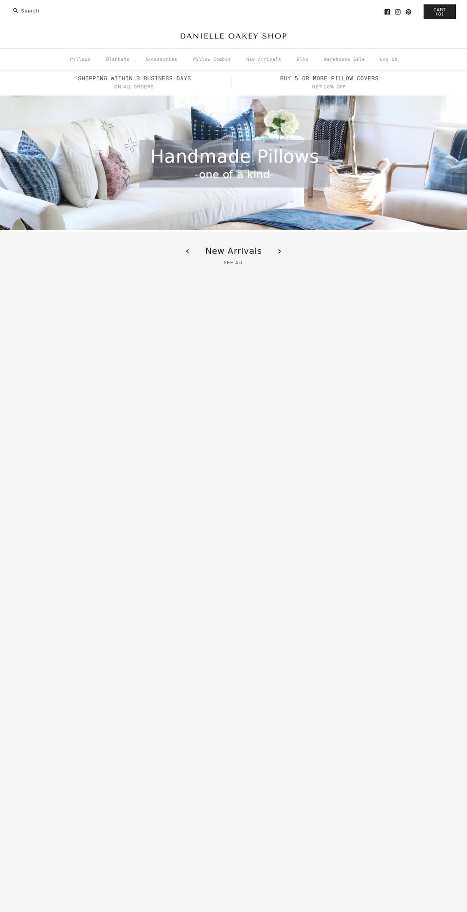 danielleoakeyshop.com — Shopify storefront screenshot