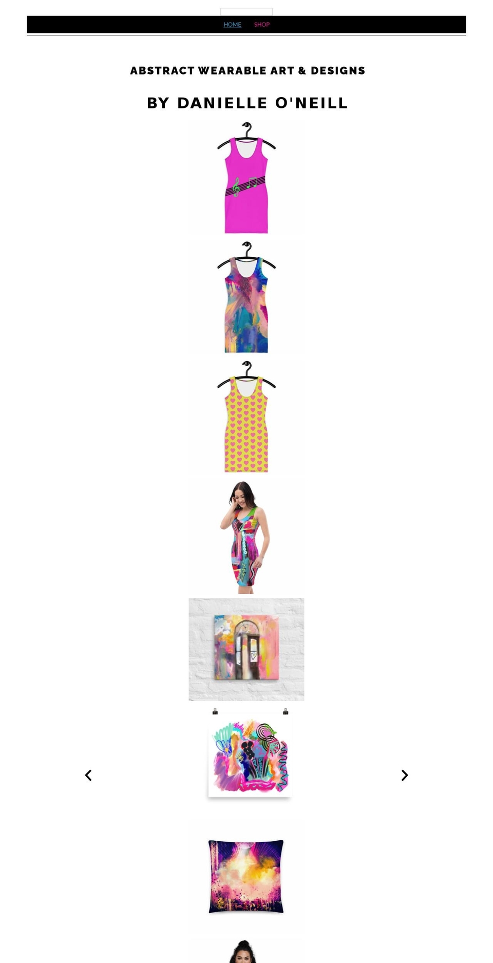danielleoneill.com shopify website screenshot
