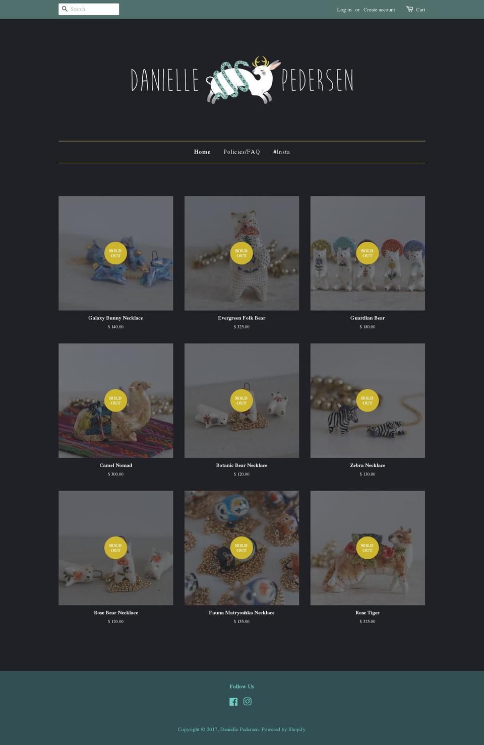 daniellepedersen.com shopify website screenshot