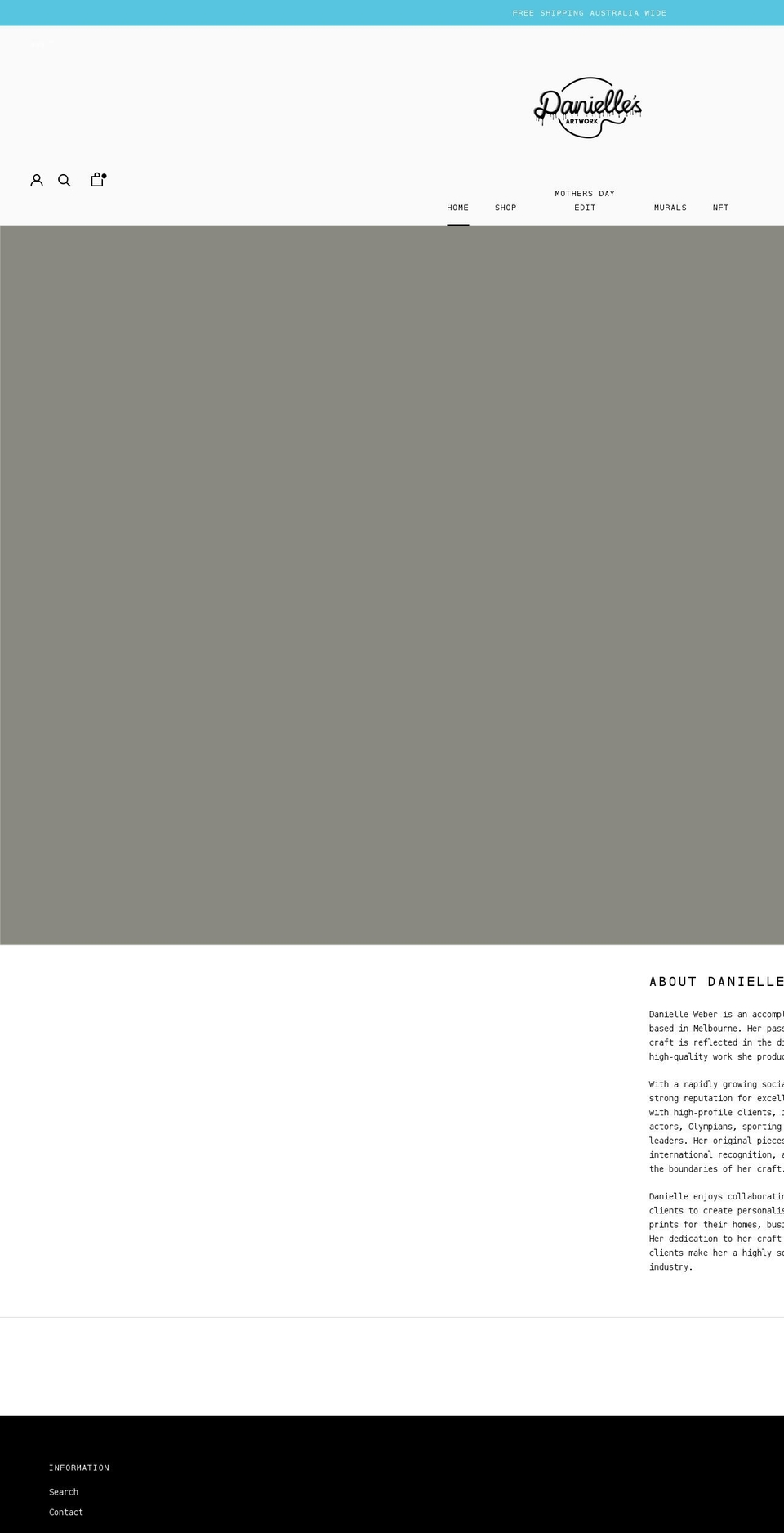 daniellesartwork.com shopify website screenshot